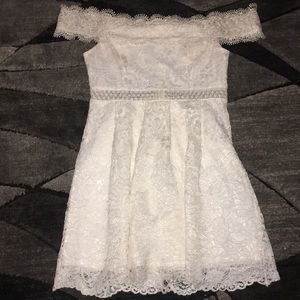 White baby shower dress